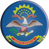 North Dakota State Flag Metal Circular Sign 8" (UC)