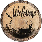 Welcome Elk Novelty Metal Circular Sign 8" (UC)