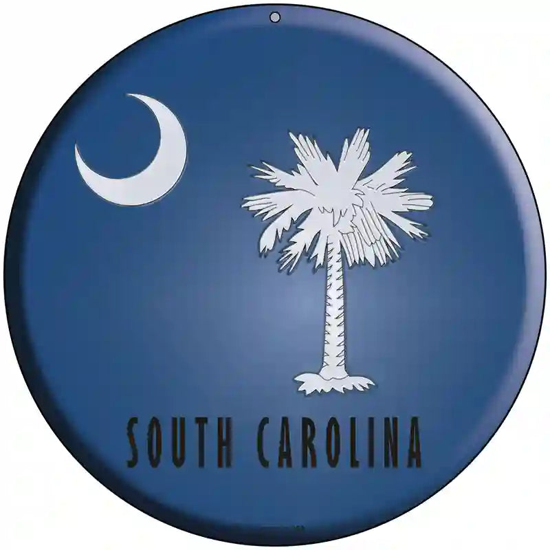 South Carolina State Flag Metal Circular Sign 8" (UC)