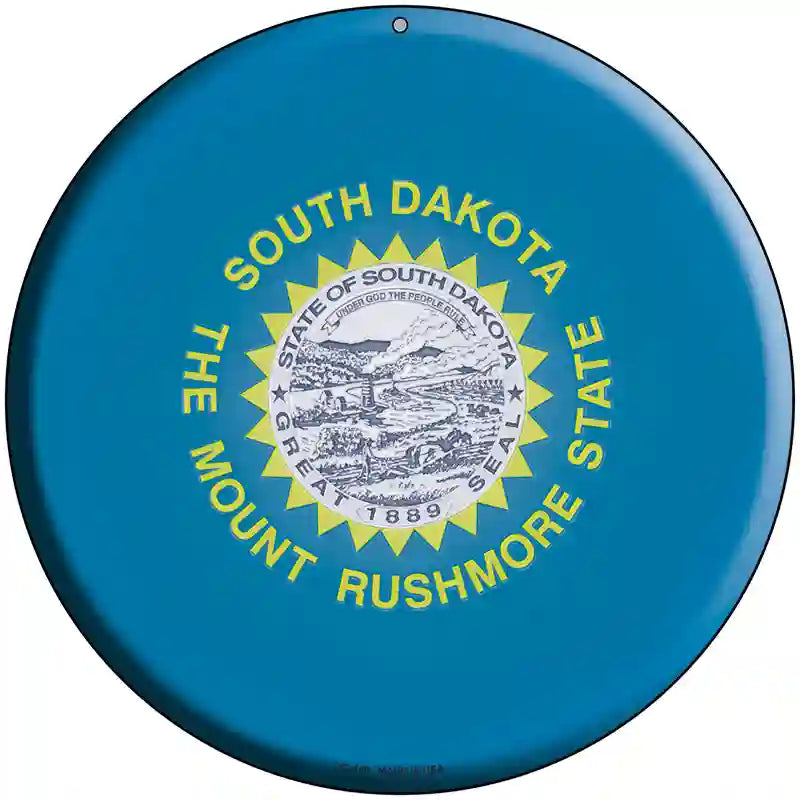 South Dakota State Flag Metal Circular Sign 8" (UC)