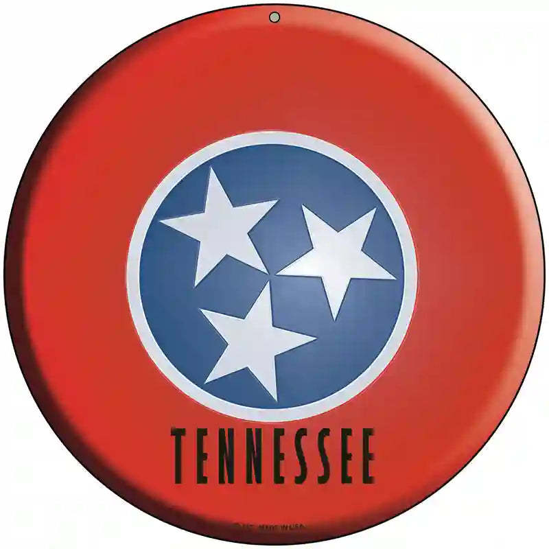 Tennessee State Flag Metal Circular Sign 8" (UC)