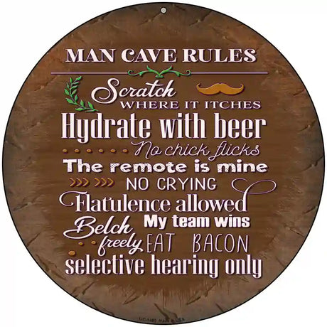 Hydrate With Beer Novelty Metal Circular Sign 8" (UC)