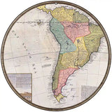 South America Map Novelty Metal Circle Sign 8" (UC)