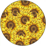 Sunflowers Filled Novelty Metal Circle Sign 8" (UC)