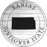 Kansas Sunflower State Novelty Metal Circle Sign C-1806 8" (UC)