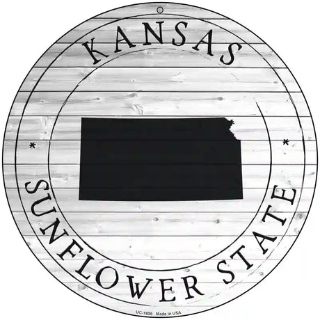 Kansas Sunflower State Novelty Metal Circle Sign C-1806 8" (UC)