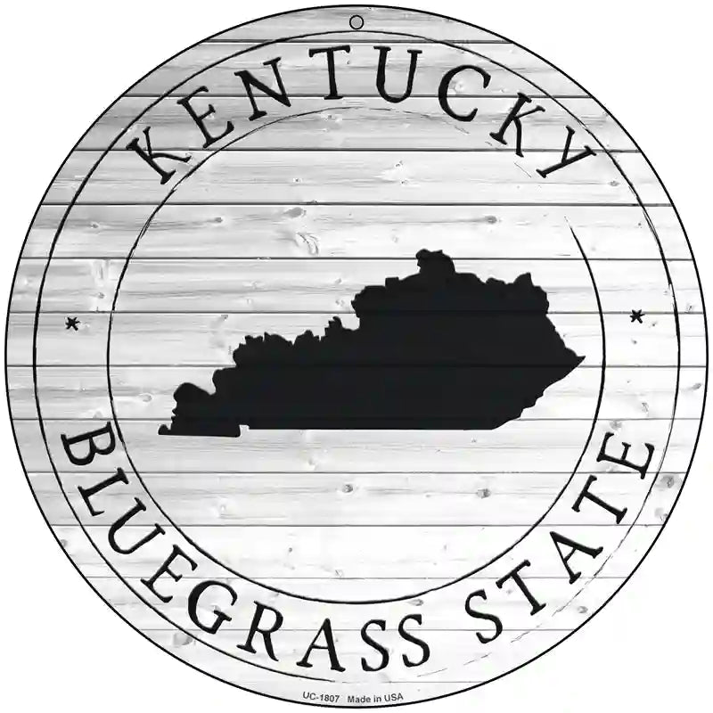 Kentucky Bluegrass State Novelty Metal Circle Sign C-1807 8" (UC)