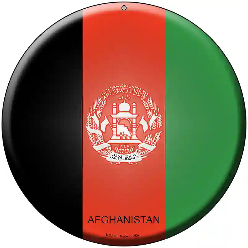 Afghanistan Country Novelty Metal Circular Sign 8" (UC)