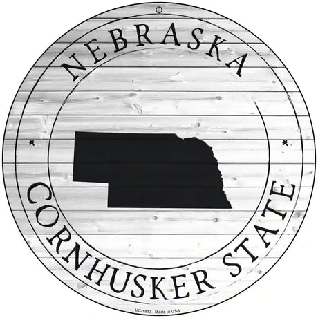 Nebraska Cornhusker State Novelty Metal Circle Sign C-1817 8" (UC)