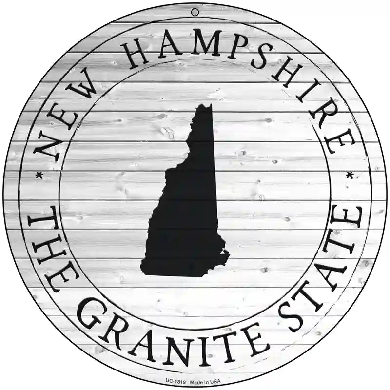 New Hampshire Granite State Novelty Metal Circle Sign C-1819 8" (UC)