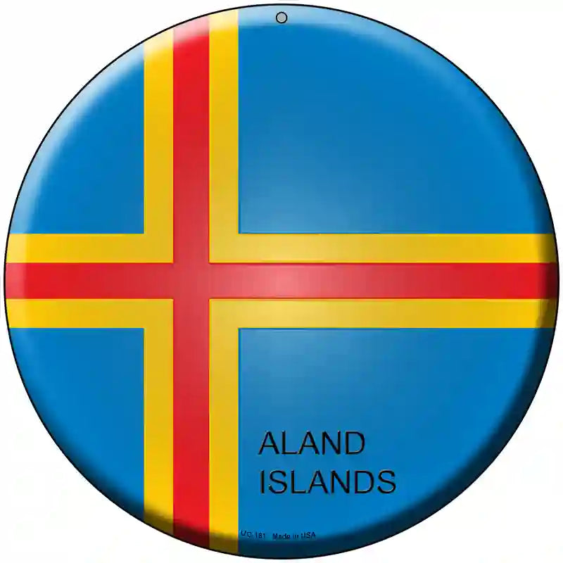 Aland Islands Country Novelty Metal Circular Sign 8" (UC)