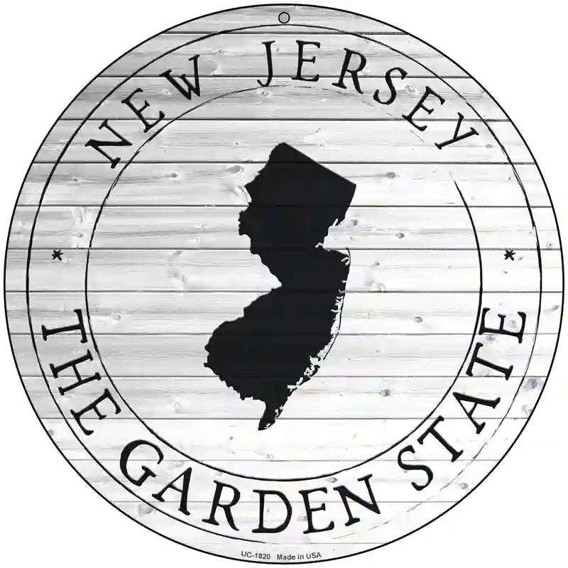 New Jersey Garden State Novelty Metal Circle Sign C-1820 8" (UC)