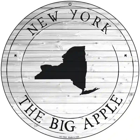 New York Big Apple Novelty Metal Circle Sign C-1822 8" (UC)