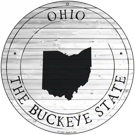 Ohio Buckeye State Novelty Metal Circle Sign C-1825 8" (UC)