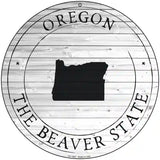 Oregon Beaver State Novelty Metal Circle Sign C-1827 8" (UC)