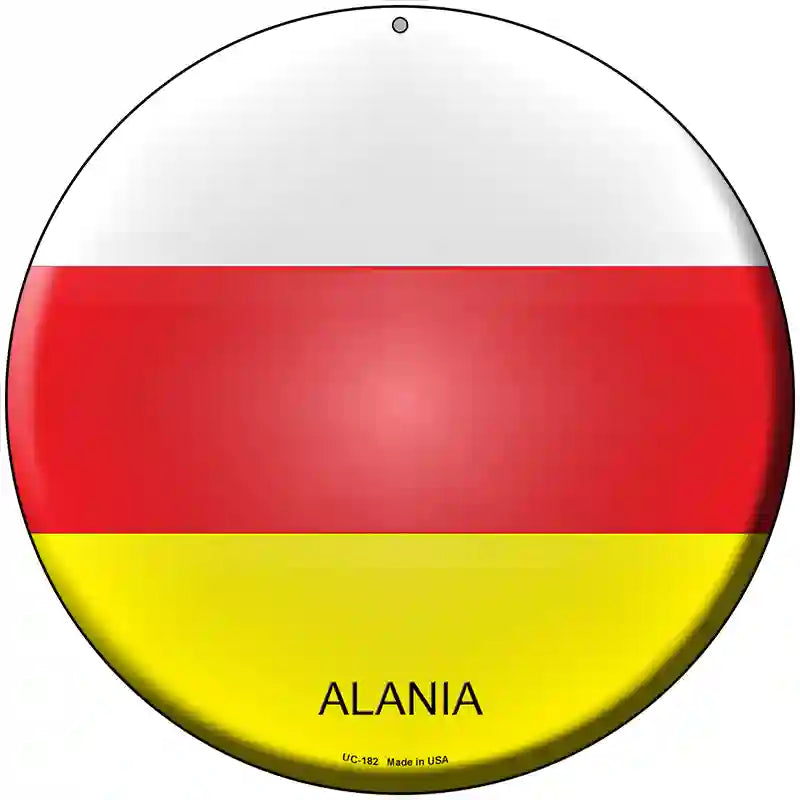 Alania Country Novelty Metal Circular Sign 8" (UC)