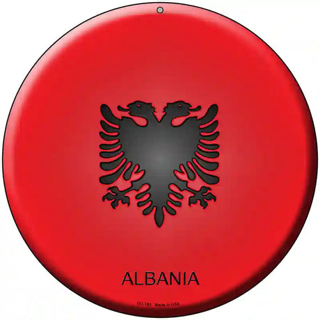 Albania Country Novelty Metal Circular Sign 8" (UC)