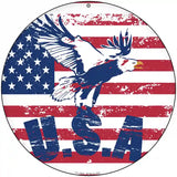 USA Eagle Novelty Metal Circle Sign C-1853 8" (UC)