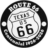 Texas Route 66 Centennial Novelty Metal Circle Sign 8" (UC)