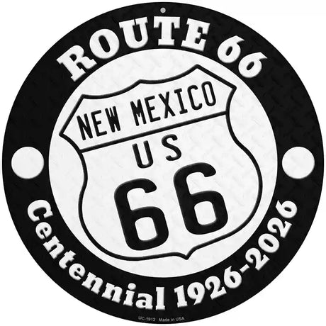 New Mexico Route 66 Centennial Novelty Metal Circle Sign 8" (UC)