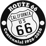 California Route 66 Centennial Novelty Metal Circle Sign 8" (UC)