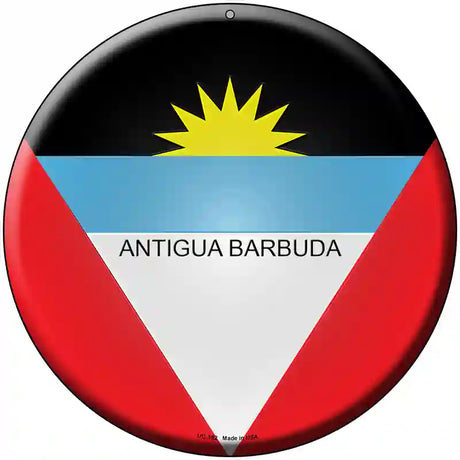 Antigua Barbuda Novelty Metal Circular Sign 8" (UC)