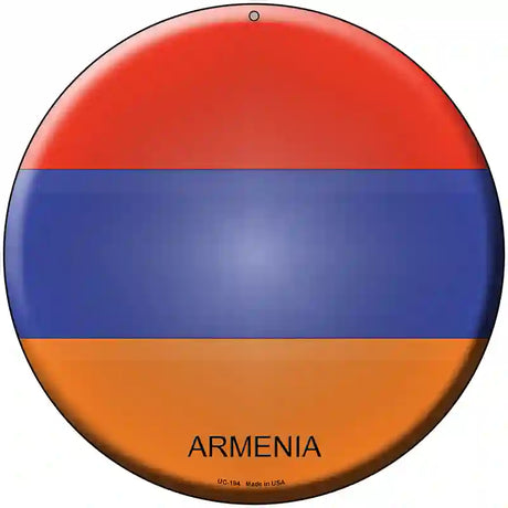 Armenia Novelty Metal Circular Sign 8" (UC)