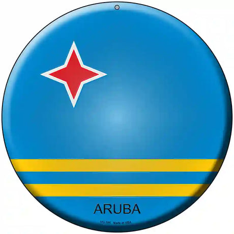 Aruba Novelty Metal Circular Sign 8" (UC)