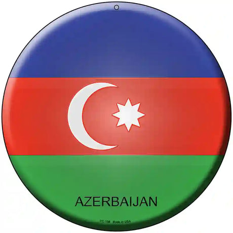 Azerbaijan Country Novelty Metal Circular Sign 8" (UC)