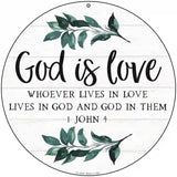 God is Love Novelty Metal Circle Sign 8" (UC)