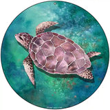 Sea Turtle Aqua Novelty Metal Circle Sign 8" (UC)