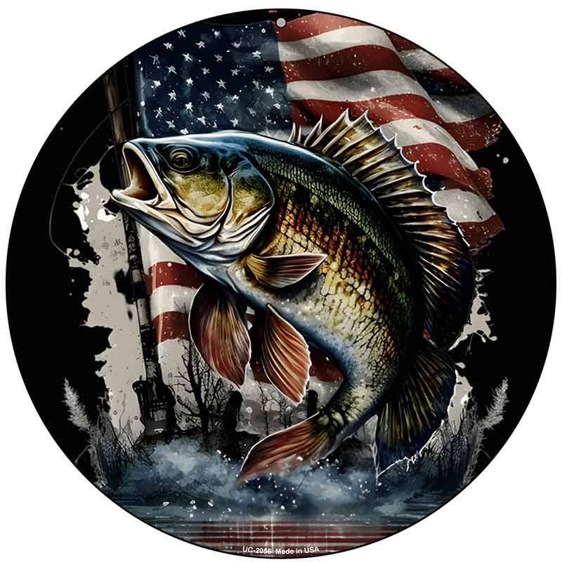 American Bass Novelty Metal Circular Sign C-2056