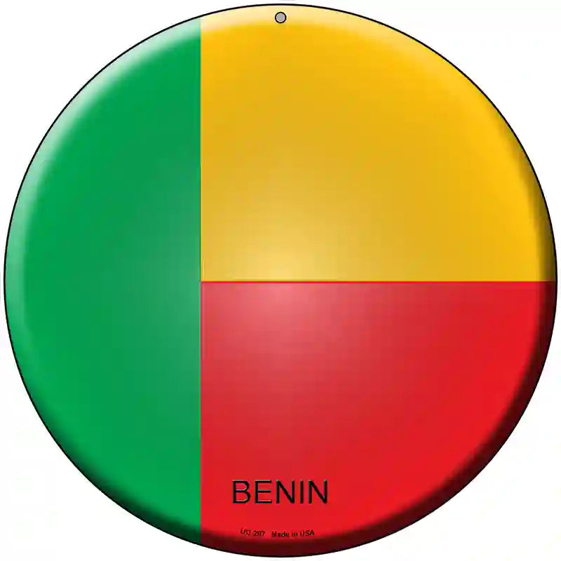 Benin Country Novelty Metal Circular Sign 8" (UC)