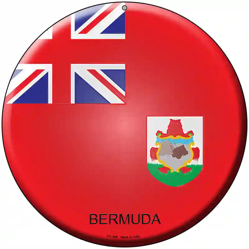 Bermuda Country Novelty Metal Circular Sign 8" (UC)