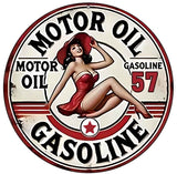 Motor Oil Gasoline Novelty Metal Circular Sign C-2095