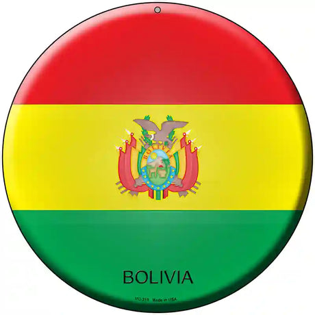 Bolivia Country Novelty Metal Circular Sign 8" (UC)