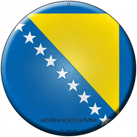 Bosnia Herzegovina Country Novelty Metal Circular Sign 8" (UC)