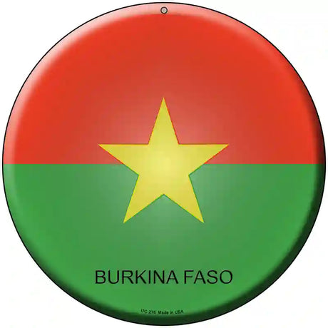 Burkina Faso Country Novelty Metal Circular Sign 8" (UC)