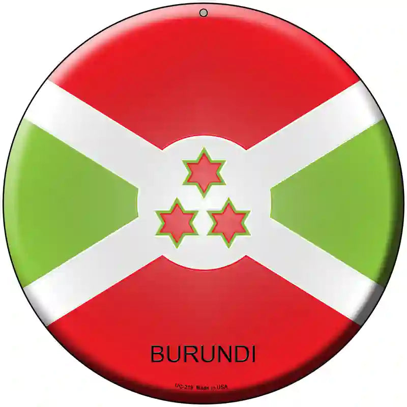 Burundi Country Novelty Metal Circular Sign 8" (UC)