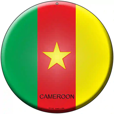 Cameroon Country Novelty Metal Circular Sign 8" (UC)