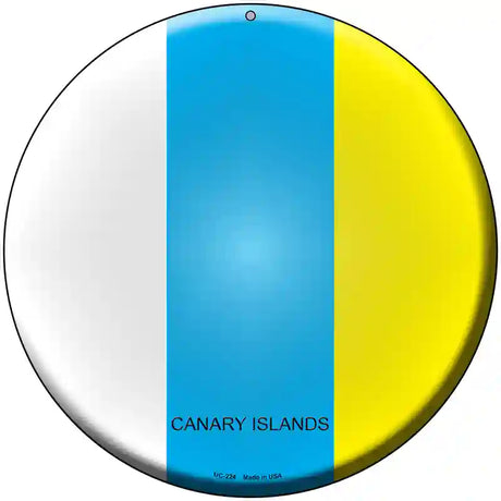 Canari Islands Country Novelty Metal Circular Sign 8" (UC)