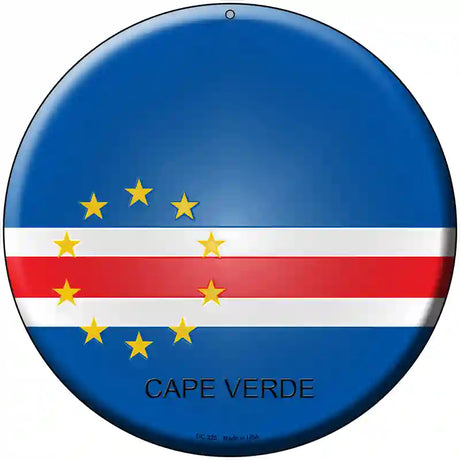 Cape Verde Country Novelty Metal Circular Sign 8" (UC)