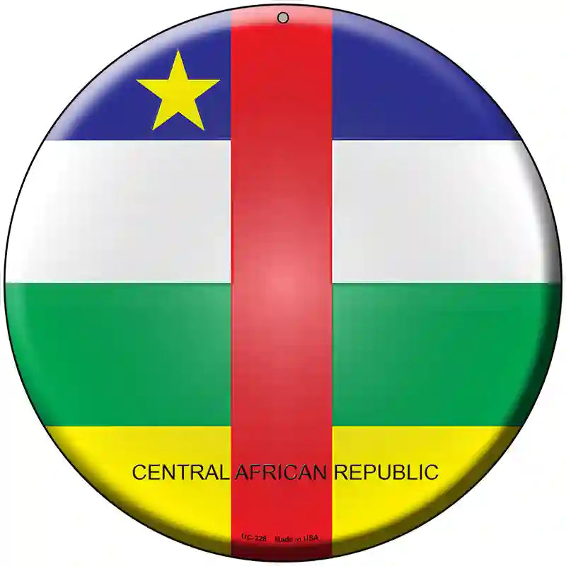 Central African Republic Country Novelty Metal Circular Sign 8" (UC)