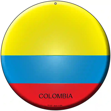 Colombia Country Novelty Metal Circular Sign 8" (UC)