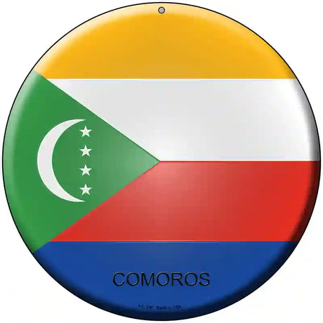 Comoros Country Novelty Metal Circular Sign 8" (UC)