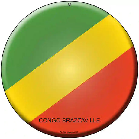 Congo Brazzaville Country Novelty Metal Circular Sign 8" (UC)