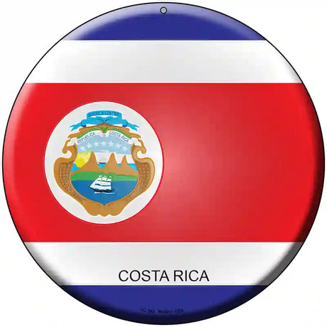 Costa Rica Country Novelty Metal Circular Sign 8" (UC)