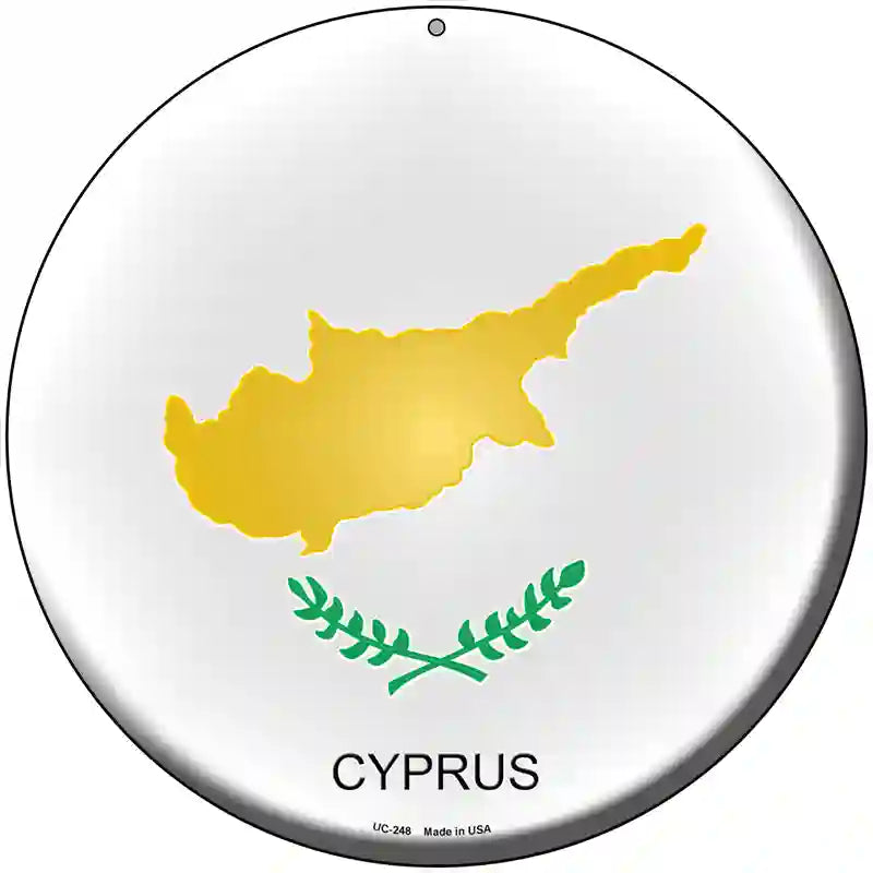 Cyprus Country Novelty Metal Circular Sign 8" (UC)