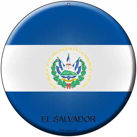 El Salvador Country Novelty Metal Circular Sign 8" (UC)