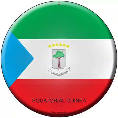 Equatorial Guinea Country Novelty Metal Circular Sign 8" (UC)